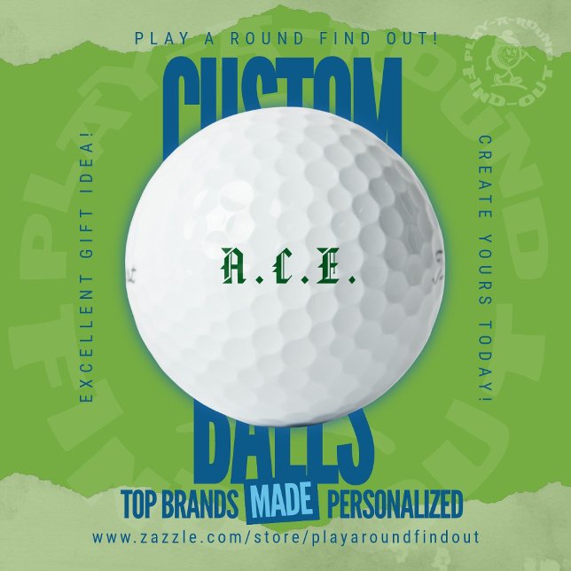 Balles De Golf Papa Golf Ambiancé Initiales Typographie Old Engli (Créateur téléchargé)
