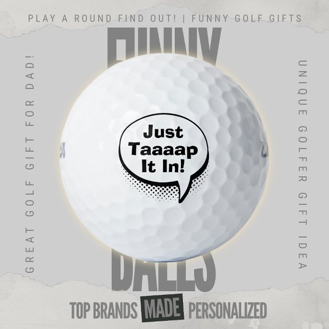 Balles De Golf Papa Golf Drôle Scramble Pop Art Bande Dessinée Bu (Custom Funny Golf Ball Gifts for Business From Play A Round Find Out, "Just Taaaap It In!")