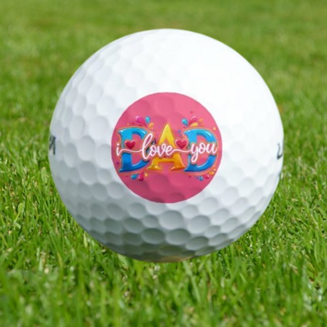 Balles De Golf papa je t'aime rose (Father’s Day gift that reminds him of the family legacy he’s built. )