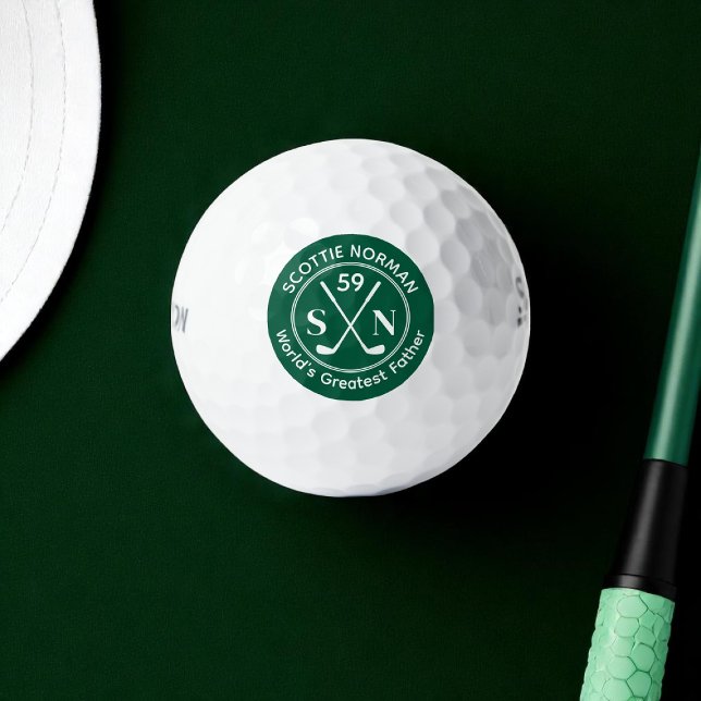 Balles De Golf Papa 'Le plus grand père du monde' vert (Créateur téléchargé)