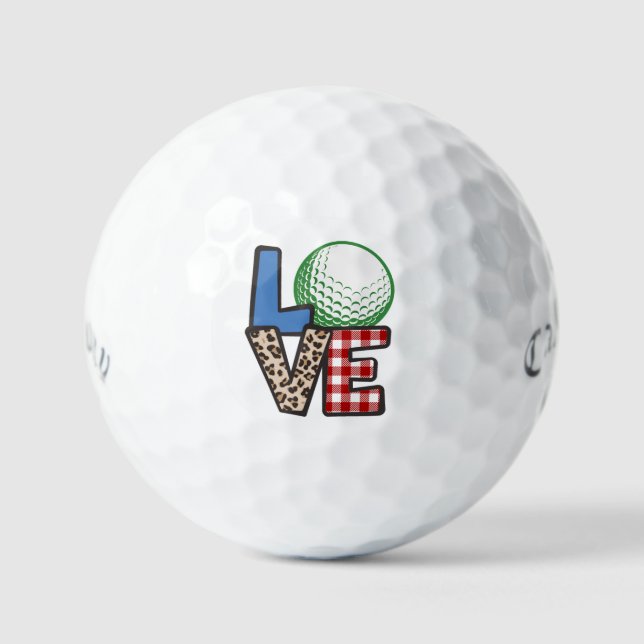 Balles De Golf Papa personnalisé Maman nouveauté J'aime Golf, (Recto)