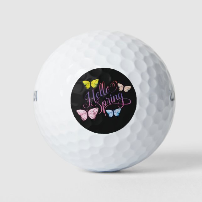 Balles De Golf Papillon Bonjour printemps (Devant)