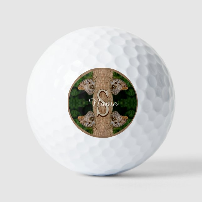 Balles De Golf Papillon d'art de monogramme initial personnalisé  (Recto)
