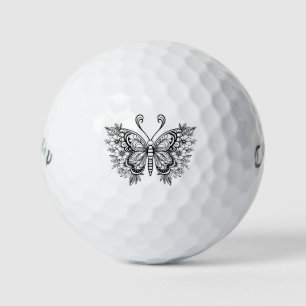 Balles De Golf Papillon floral noir