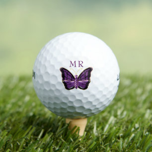 Balles De Golf Papillon violet Monogramme