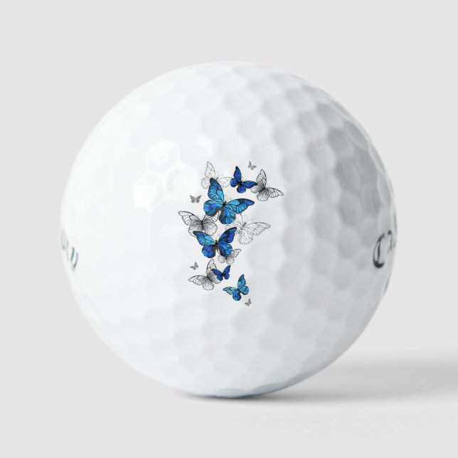 Balles De Golf Papillons volants bleus Morpho (Recto)