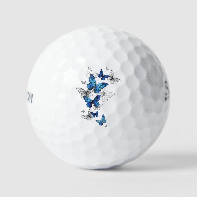 Balles De Golf Papillons volants bleus Morpho (Recto)