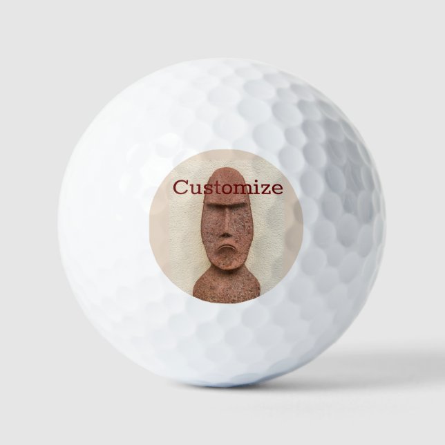 Balles De Golf Pâques Île Moai Head Thunder Cove (Recto)