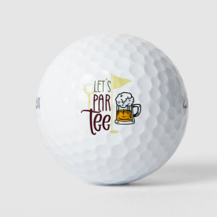 Balles De Golf Par Tee avec un verre de bière
