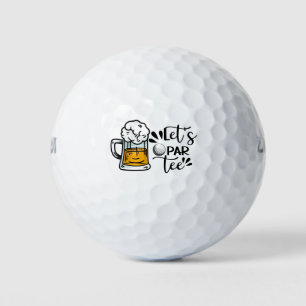 Balles De Golf Par Tee avec un verre de bière