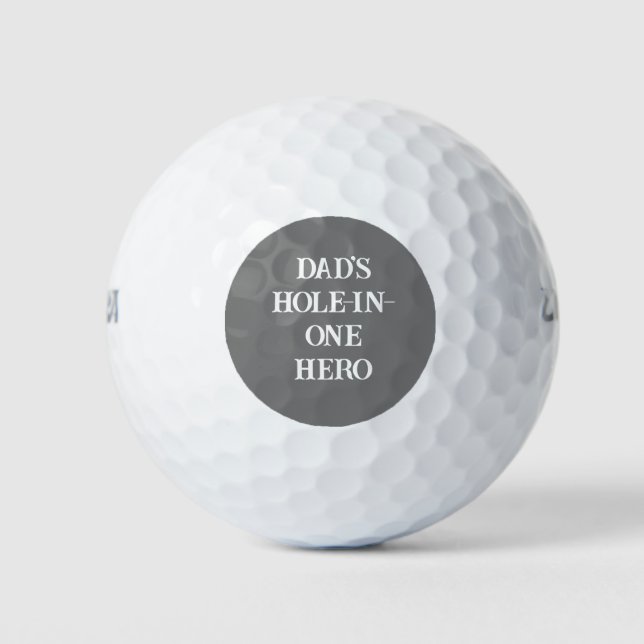 Balles De Golf Paraphe de héros à trou dans un papa Gris et blanc (Devant)