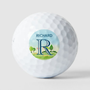 Balles De Golf Parcours Pittoresque du nom du monogramme personna