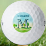 Balles De Golf Parcours Pittoresque du nom du monogramme personna<br><div class="desc">LAYERING UNIQUE DU MONOGRAM — regardez attentivement et vous verrez trois couleurs, ce qui lui donne une sensation de profondeur. Personnalisé en plus avec le prénom et placé sur un terrain de golf. Idée spéciale pour un cadeau ou vous pouvez juste profiter pour vous-même! Si vous avez des questions de...</div>