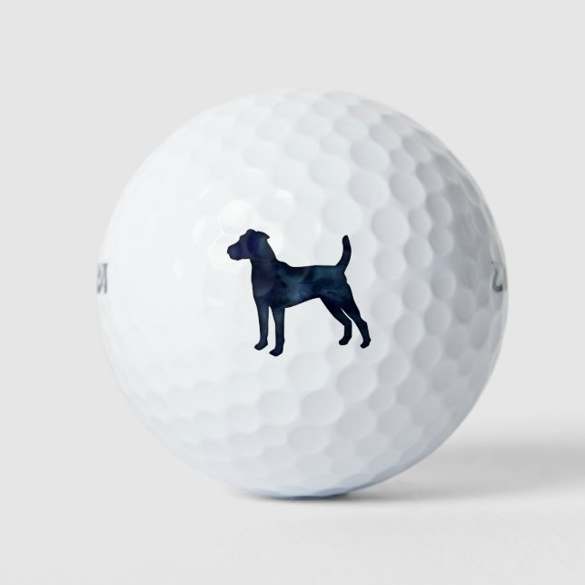 Balles De Golf Parson Russel Terrier Aquarelle noire (Devant)