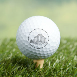 Balles De Golf Parthenon Acropole Athènes Grèce Voyage Souvenir