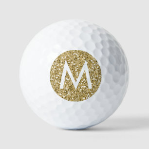 Balles De Golf Parties scintillant Or Moderne Monogramme Initial