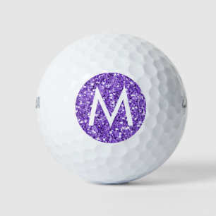 Balles De Golf Parties scintillant pourpre Moderne Simple Monogra