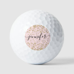 Balles De Golf Parties scintillant rose et or