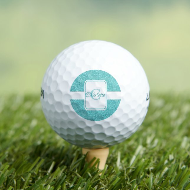 Balles De Golf Parties scintillant turquoise Boules de golf perso (T-shirt Insitu)