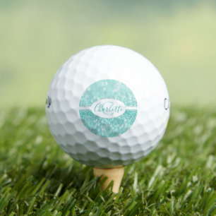 Balles De Golf Parties scintillant turquoise Personnaliser les ba