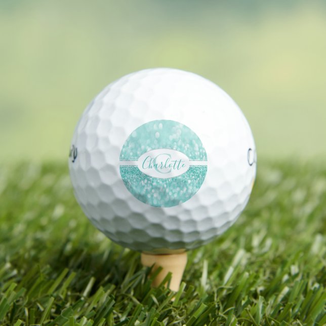 Balles De Golf Parties scintillant turquoise Personnaliser les ba (T-shirt Insitu)
