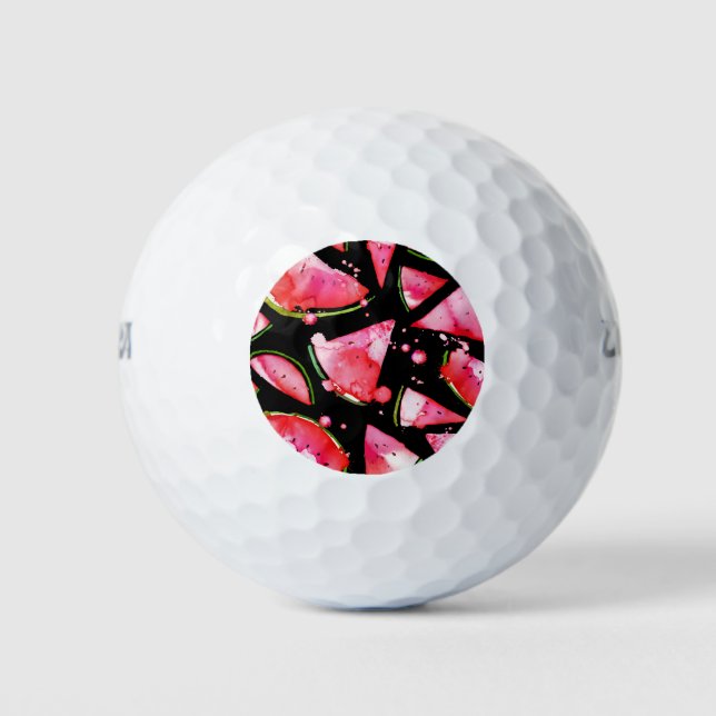Balles De Golf Pastèque à l'aquarelle 2 (Devant)