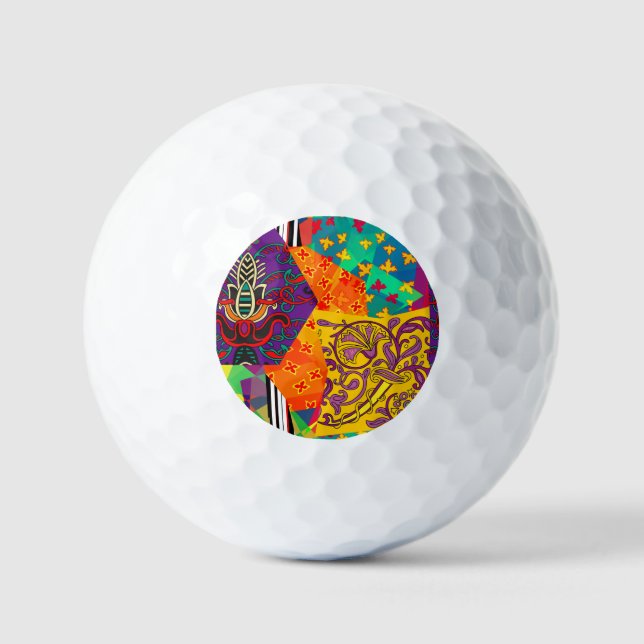 Balles De Golf Patchwork indien turc festier Mandala (Recto)