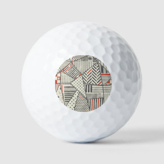 Balles De Golf Patchwork rétro : Conception géométrique Abstraite