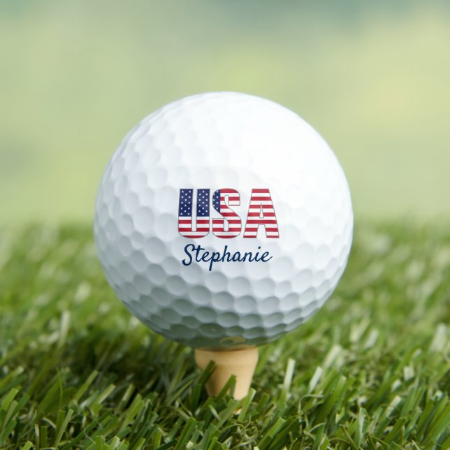 Balles De Golf Patriotique USA Design Golf Balls (T-shirt Insitu)