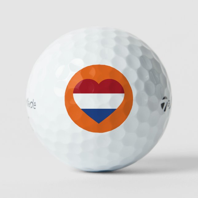 Balles De Golf Pays-Bas Heartflag sur Orange tmtp5 gbcnt (Recto)