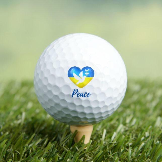 Balles De Golf Peace Dove Ukraine - Coeur du drapeau (T-shirt Insitu)