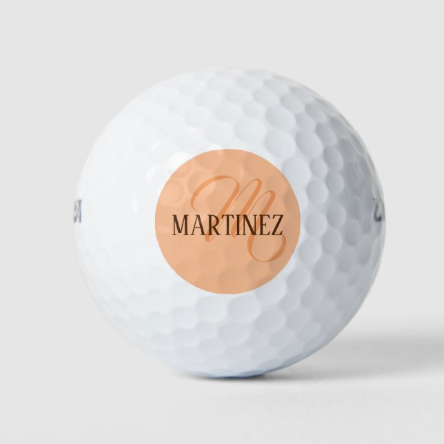 Balles De Golf Peach Fuzz Nom Personnalisé Élégant (Devant)