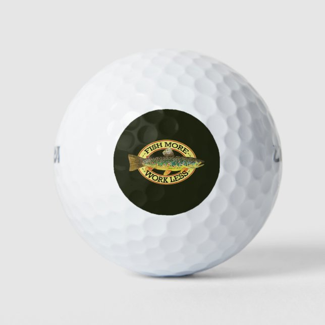 Balles De Golf Pêche amusante - POISSON PLUS - TRAVAILLER MOINS (Devant)