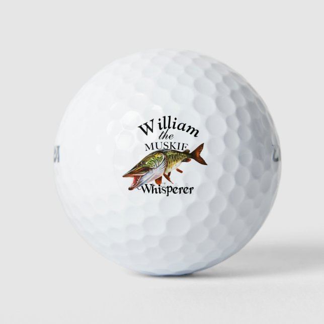 Balles De Golf Pêcheur de Muskie Whisperer personnalisé (Devant)