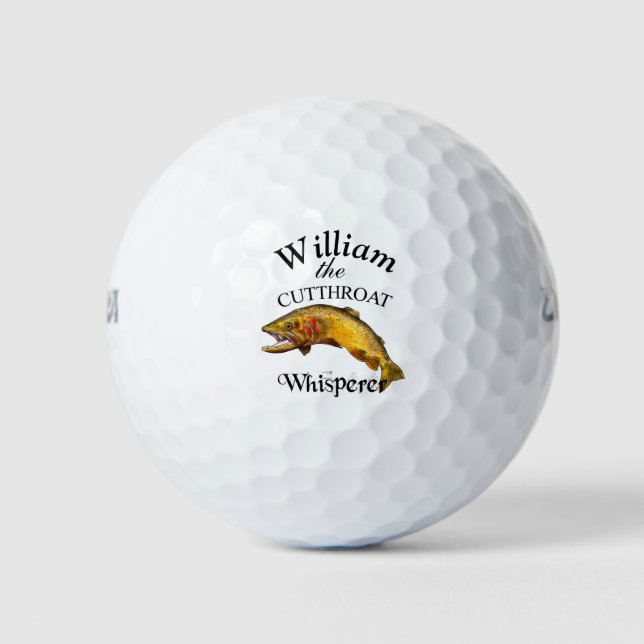 Balles De Golf Pêcheur de Whisperer de truite fardée personnalisé (Devant)