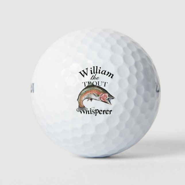 Balles De Golf Pêcheur de Whisperer de truite personnalisée (Devant)
