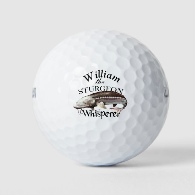 Balles De Golf Pêcheur de Whisperer d'esturgeon personnalisé (Devant)
