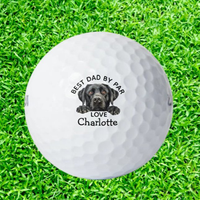 Balles De Golf Peeking Black Labrador Chiot Thème (Brighten your game with Peeking Black Labrador Puppy theme golf balls, perfect for dog lovers.  )