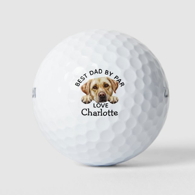 Balles De Golf Peeking Golden Labrador Puppy Thème (Devant)
