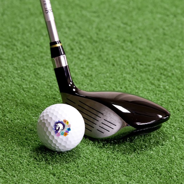 Balles De Golf Pegasus Noir Floral (Créateur téléchargé)