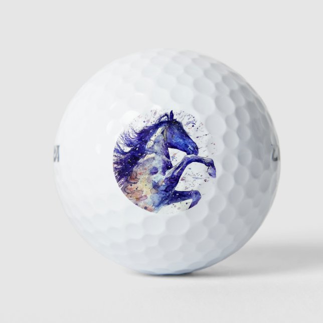 Balles De Golf Peinture à l'aquarelle de cheval artistique (Devant)