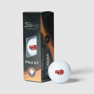 Balles De Golf Peinture à l'huile du moteur à feu rouge,