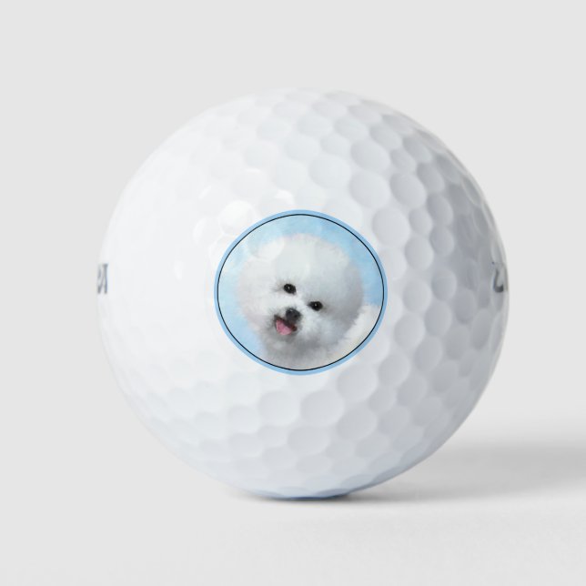 Balles De Golf Peinture Bichon Frise - Cute Original Chien Art (Devant)
