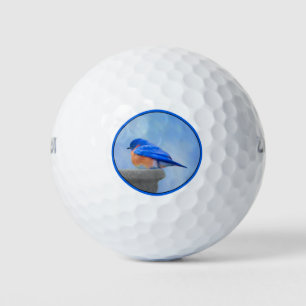 Balles De Golf Peinture Bluebird - Art original pour oiseaux