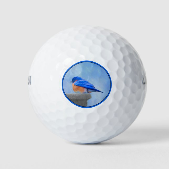 Balles De Golf Peinture Bluebird - Art original pour oiseaux (Devant)