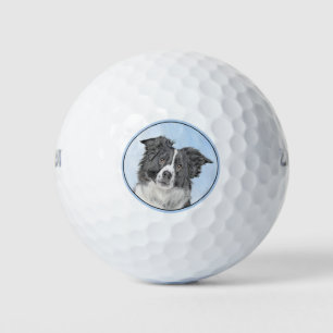 Balles De Golf Peinture Collie Bordure - Joli art original chien