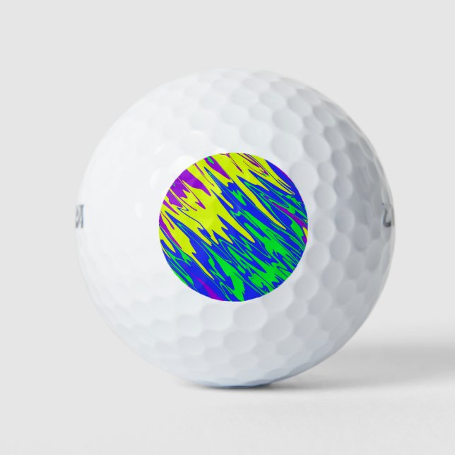 Balles De Golf Peinture de Spray Mardi Gras Bleu (Devant)