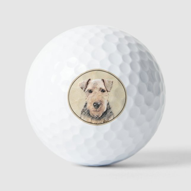 Balles De Golf Peinture galloise Terrier - Cute Original Chien Ar (Recto)