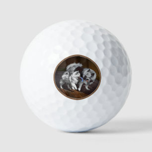 Balles De Golf Peinture Keeshond Playtime - Jolie art original ch