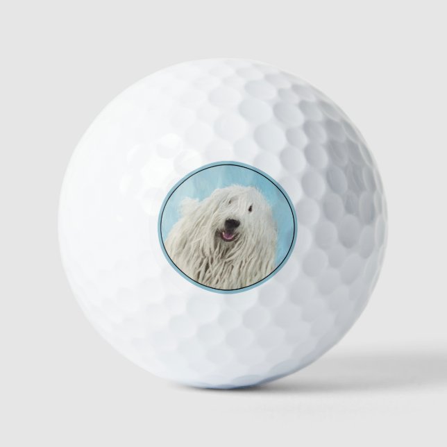 Balles De Golf Peinture Komondor - Cute Original Chien Art (Recto)